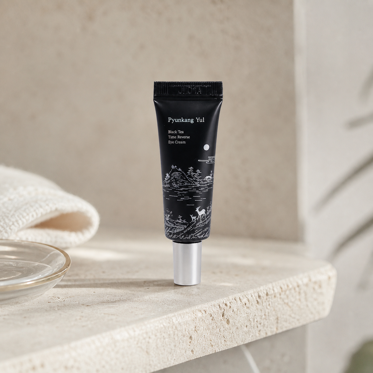 [PyunkangYul] Black Tea Time Reverse Eye Cream 9ml - Bathroom spa shelf PDP image