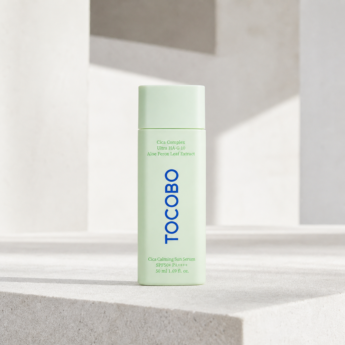 [Tocobo] Cica Calming Sun Serum 50ml - Bathroom spa shelf PDP image