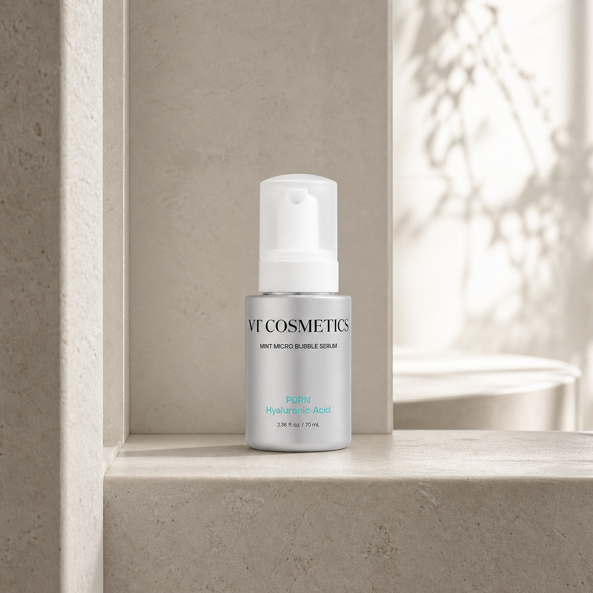 [VT Cosmetics] PDRN Hyaluronic Acid Micro Bubble Serum 70ml - Bathroom spa shelf PDP image