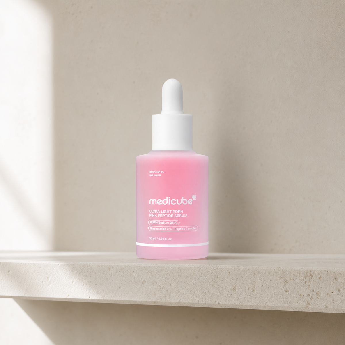 [Medicube] PDRN Pink Peptide Serum Ultra Light 30ml - Bathroom spa shelf PDP image