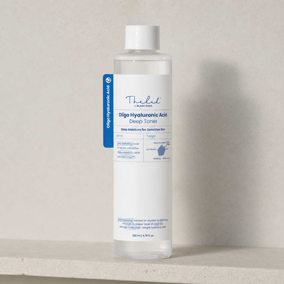 [THE LAB by BLANC DOUX] Oligo Hyaluronic Acid Deep Toner 200ml - Bathroom spa shelf PDP image