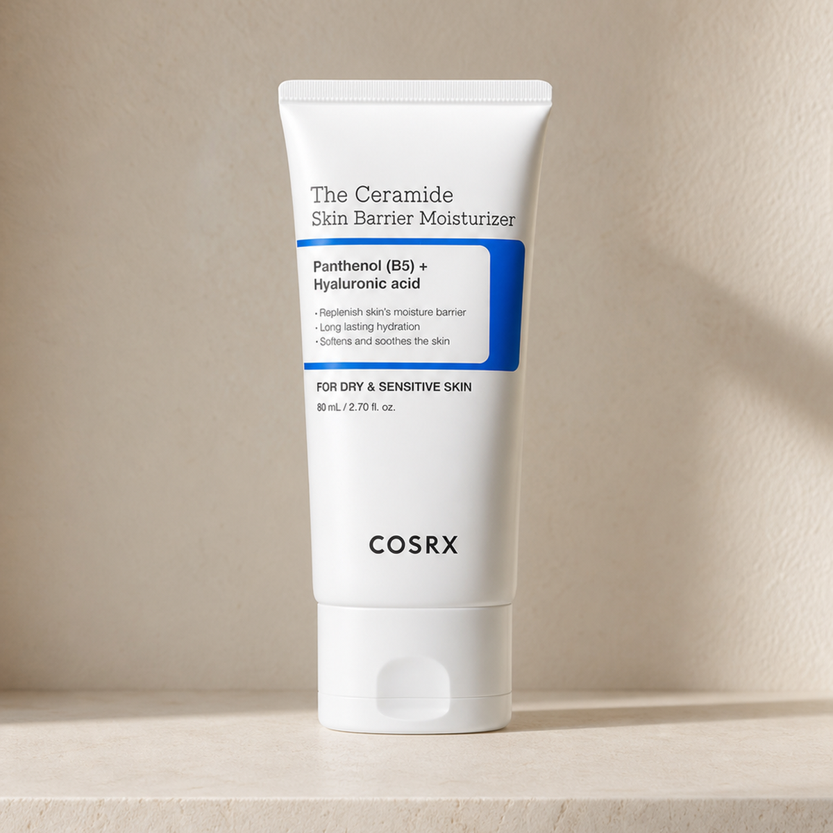 [Cosrx] The Ceramide Skin Barrier Moisturizer 80ml - Bathroom spa shelf PDP image