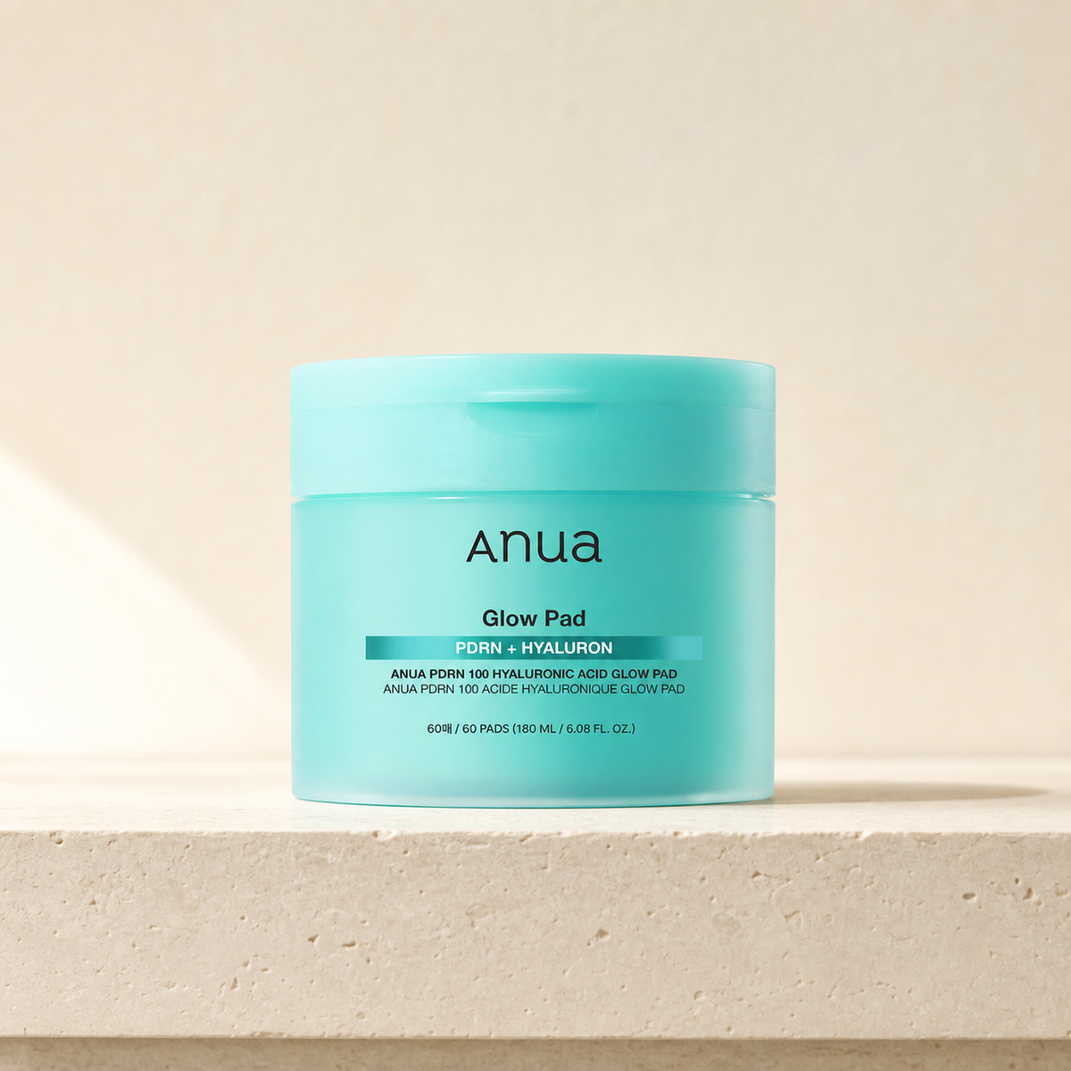 [anua] PDRN 100 Hyaluronic Acid Glow Pad 180ml 60ea - Bathroom spa shelf PDP image