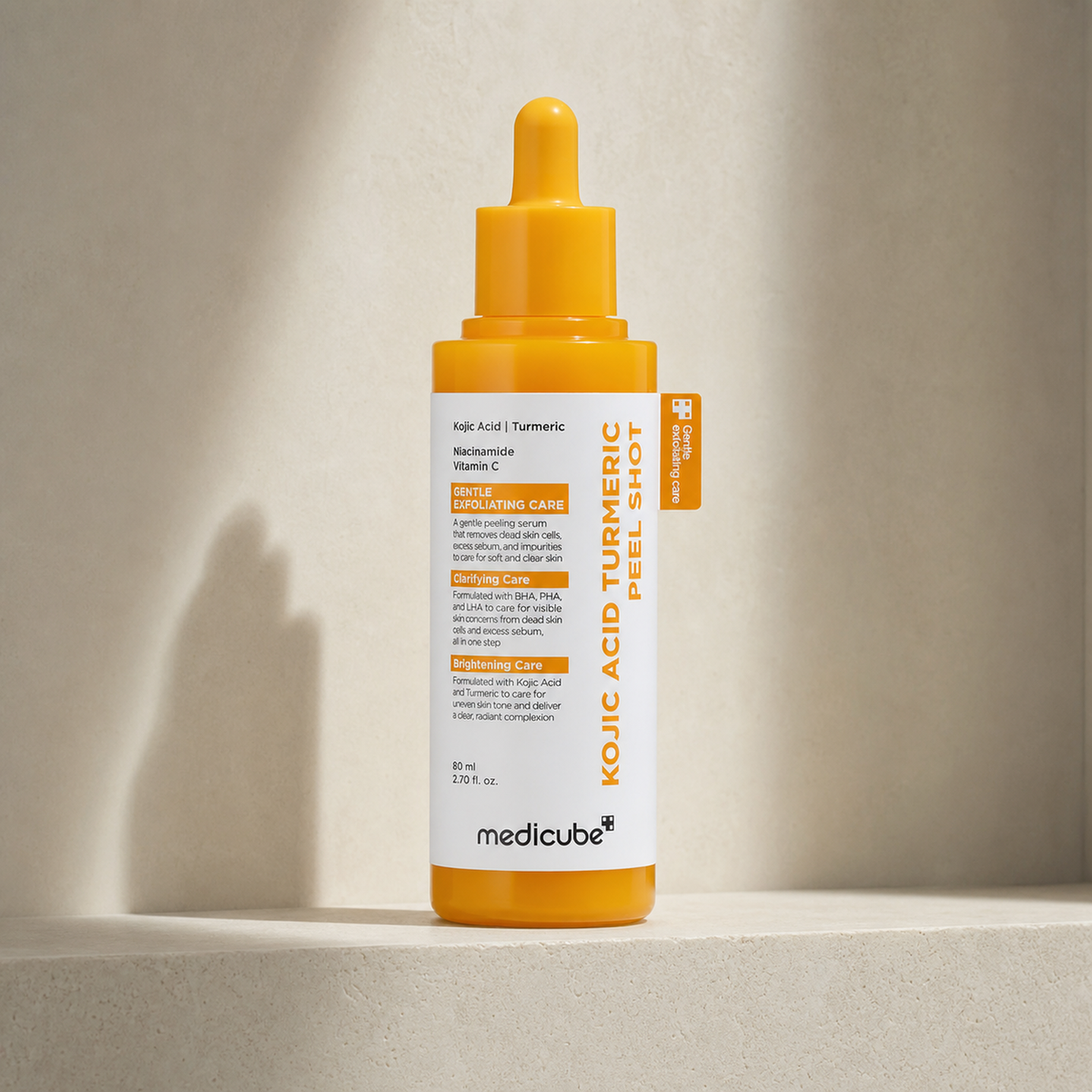 [Medicube] Kojic Acid Turmeric Peel Shot 80ml - Bathroom spa shelf PDP image