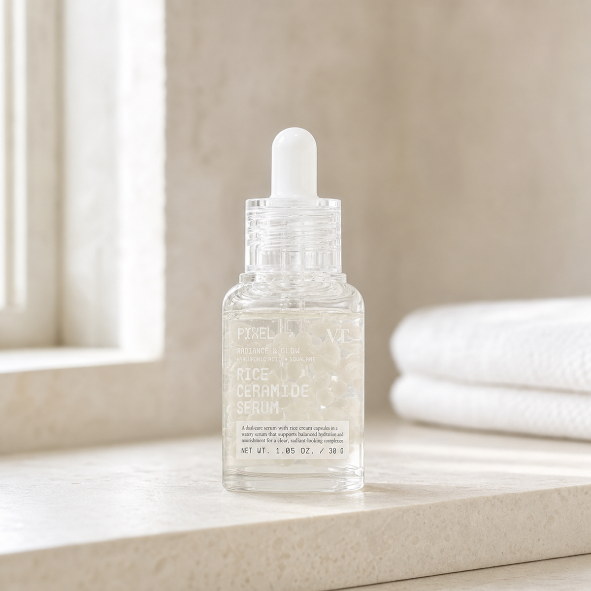 [VT Cosmetics] Rice Ceramide Serum 30ml - Bathroom spa shelf PDP image