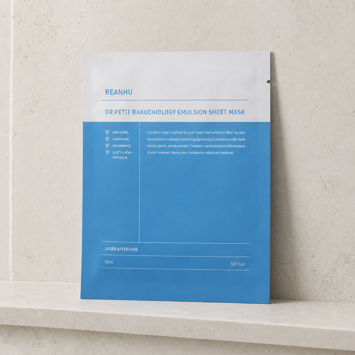 [Dr.petit] Reanhu Bakuchiol Emulsion Sheet Mask 30ml 10ea - Bathroom spa shelf PDP image