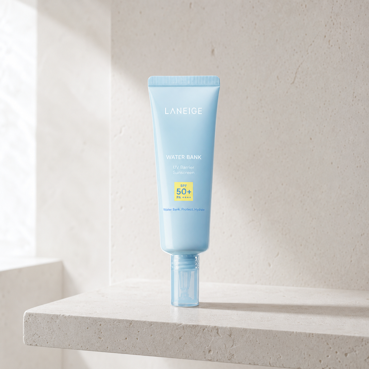 [Laneige] Water Bank UV Barrier sunscreen SPF50+ PA++++ 50ml - Bathroom spa shelf PDP image