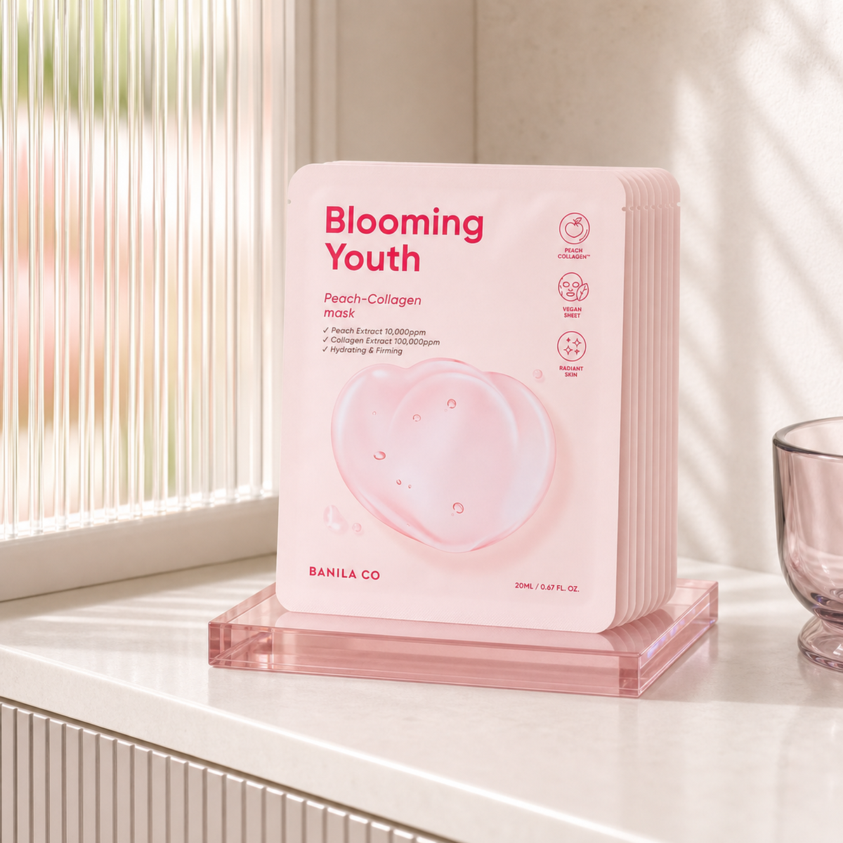 [Banilaco] Blooming Youth Peach Collagen Mask Sheet 10EA - Bathroom spa shelf PDP image
