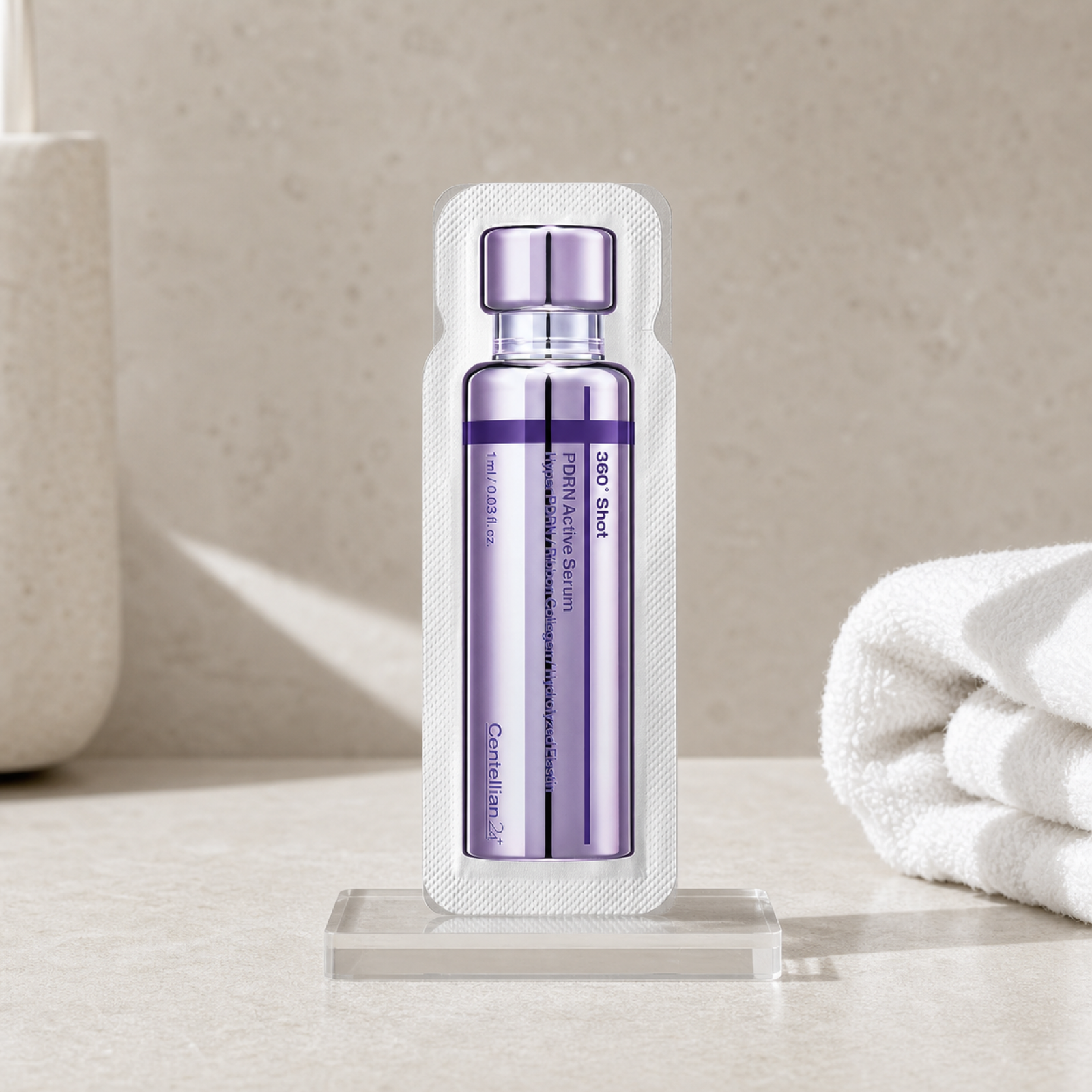 [Centellian24] 360 Shot PDRN Active Serum 1ml + Madeca Cream Time Reverse 1ml - Bathroom spa shelf PDP image