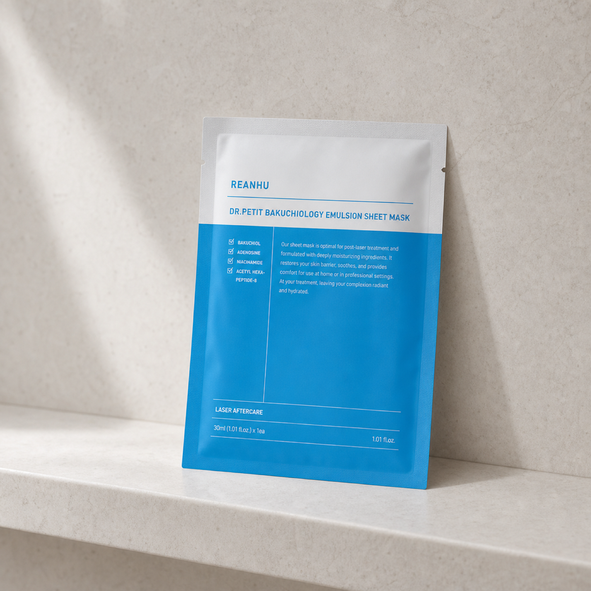[Dr.petit] Reanhu Bakuchiol Emulsion Sheet Mask 30ml 1ea - Bathroom spa shelf PDP image
