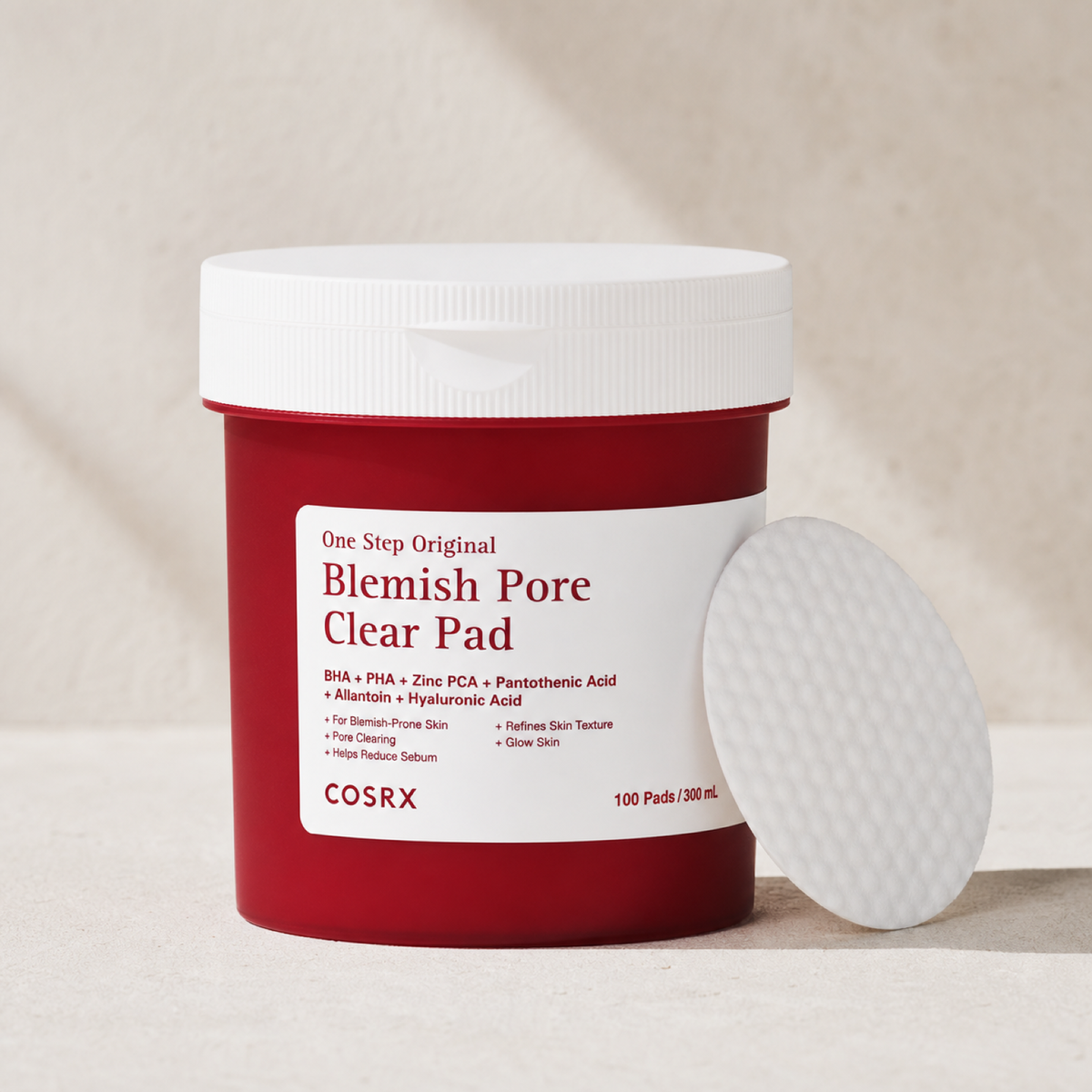 [Cosrx] One Step Original Blemish Pore Clear Pad 100ea - Routine still life PDP image
