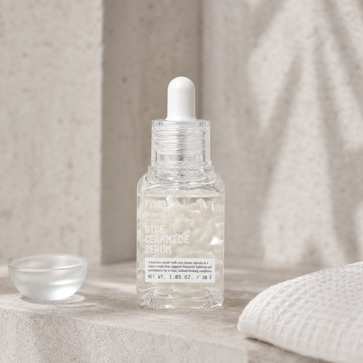 [VT Cosmetics] Rice Ceramide Serum 30ml - Routine still life PDP image