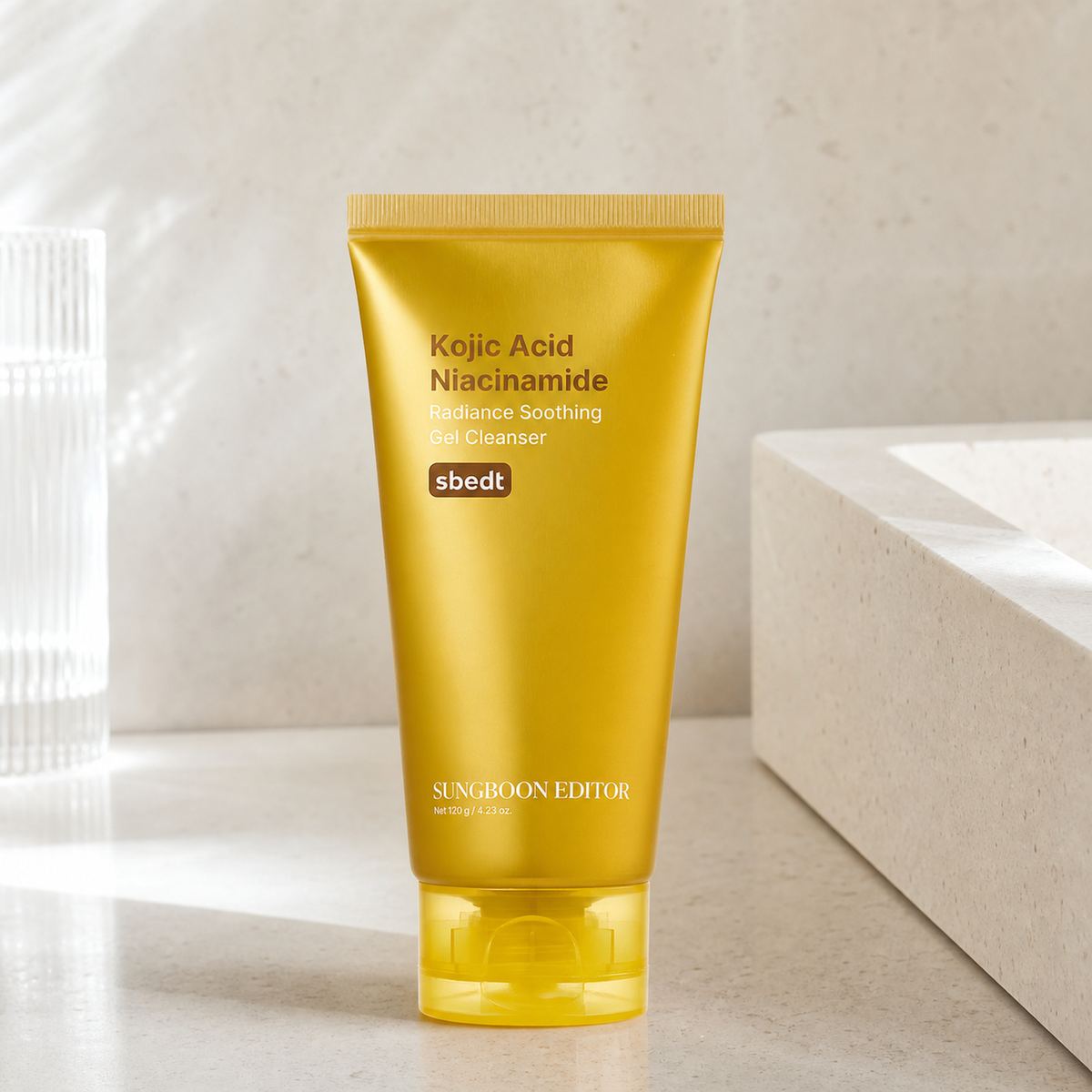[SUNGBOON EDITOR] Kojic Acid Niacinamide Radiance Soothing Gel Cleanser 120g - Routine still life PDP image