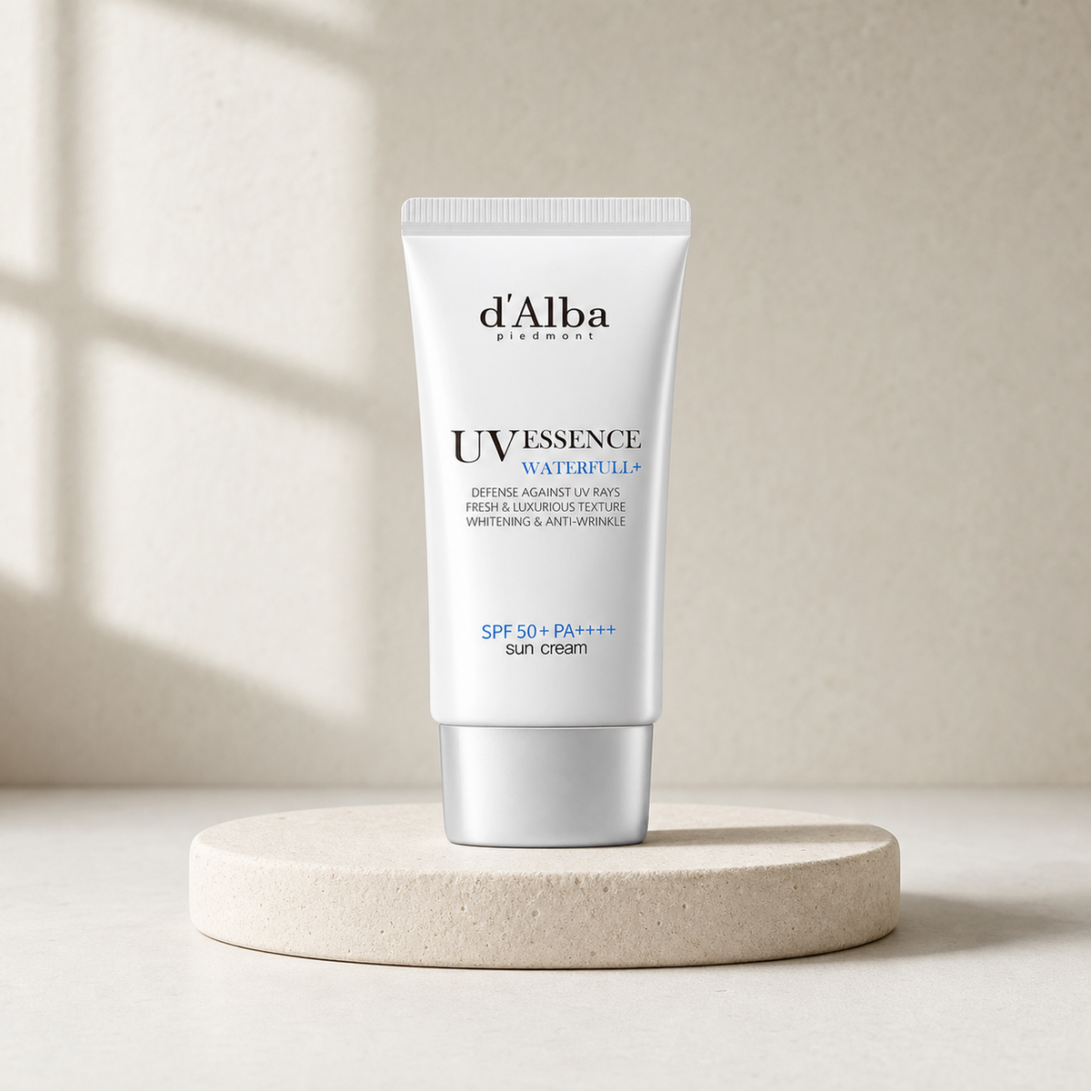 [d'Alba] Waterful Essence Sunscreen 50ml - Routine still life PDP image