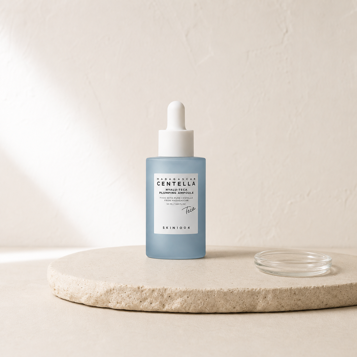 [SKIN1004] Madagascar Centella Hyalu-Teca Plumping Ampoule 50ml - Routine still life PDP image