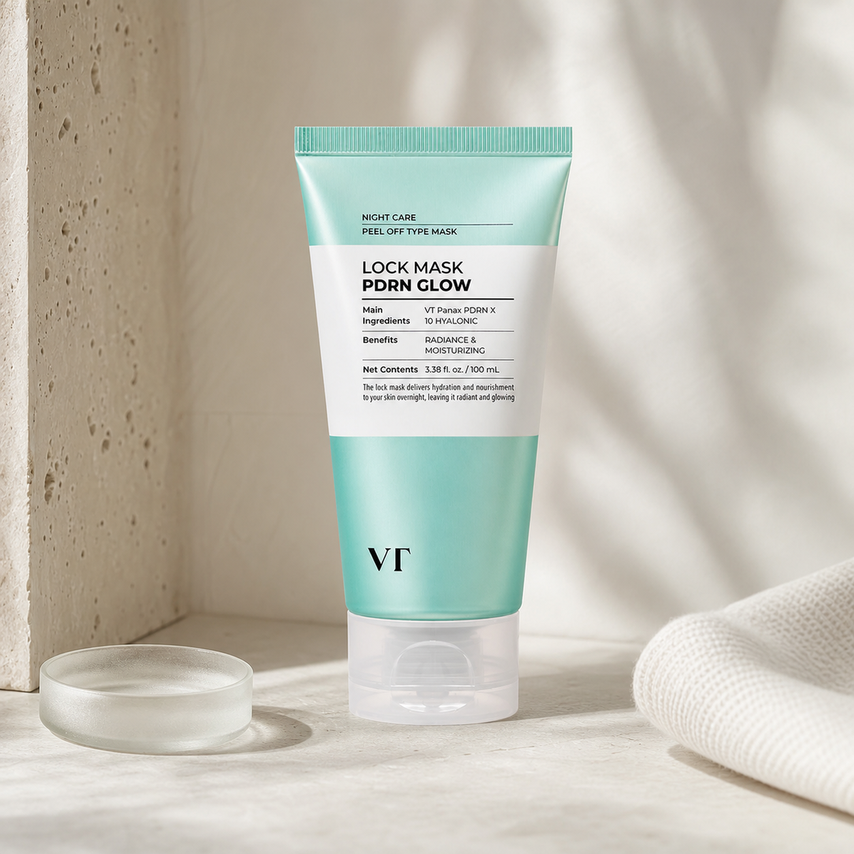 [VT Cosmetics] Glow Lock Mask 100ml - Routine still life PDP image