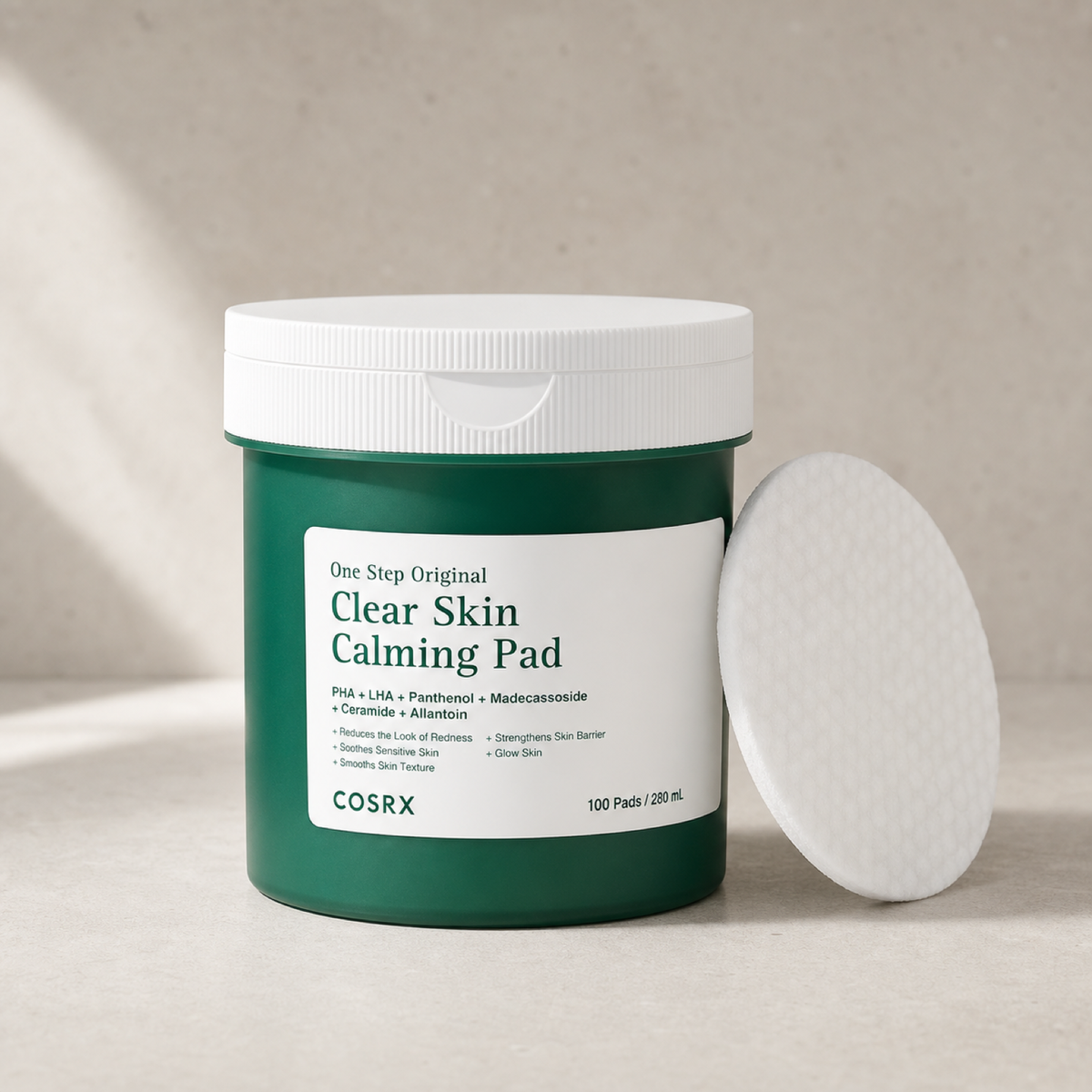 [Cosrx] One Step Original Clear Skin Calming Pad 100ea - Routine still life PDP image
