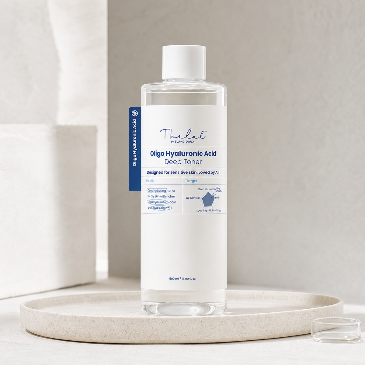 [THE LAB by BLANC DOUX] Oligo Hyaluronic Acid Deep Toner 500ml - Routine still life PDP image