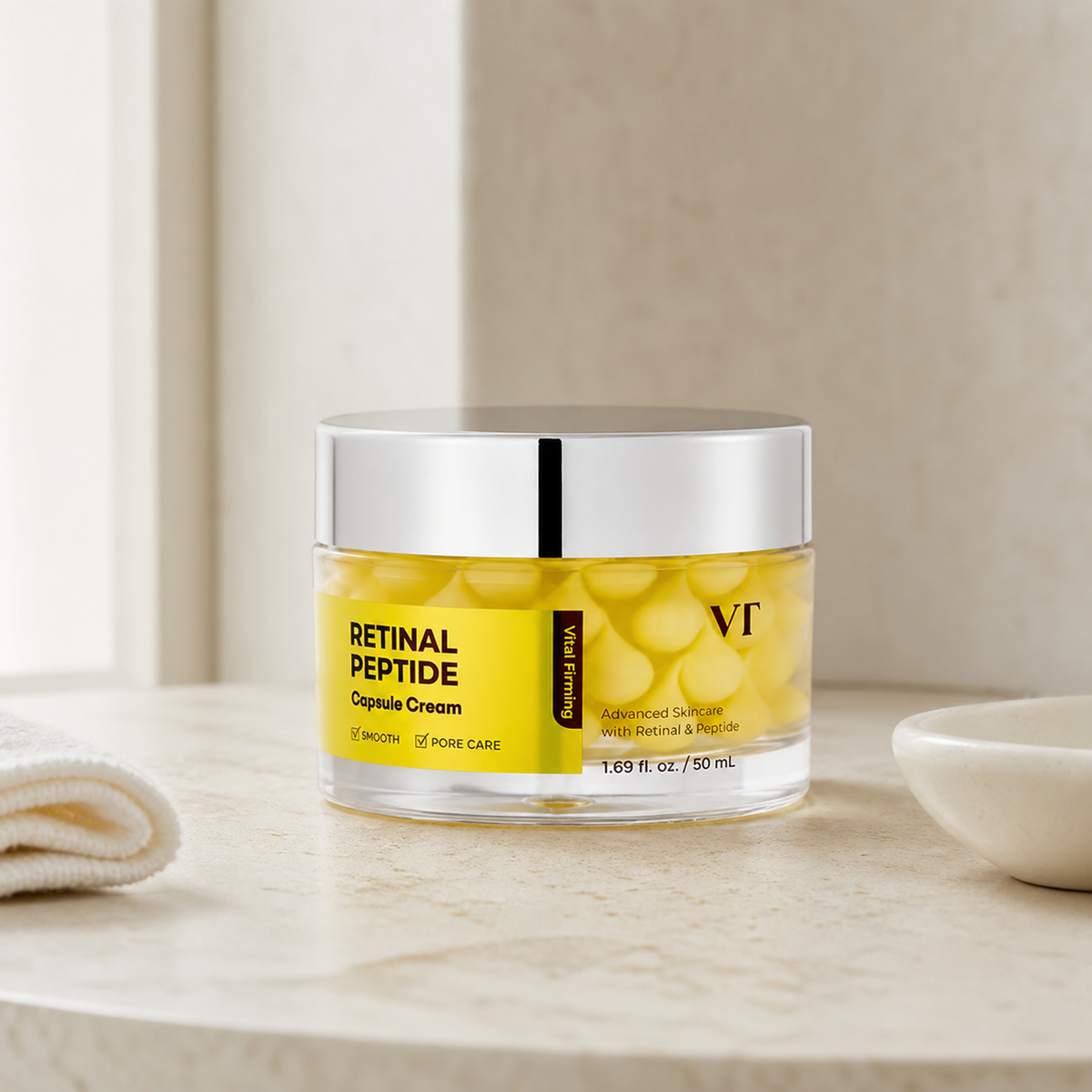 [VT Cosmetics] Retinal Peptide Hyaluronic Capsule Cream 50ml - Routine still life PDP image