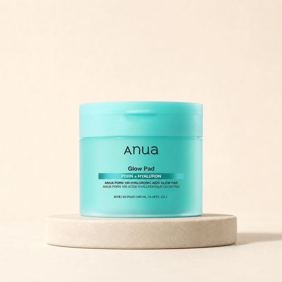 [anua] PDRN 100 Hyaluronic Acid Glow Pad 180ml 60ea - Routine still life PDP image