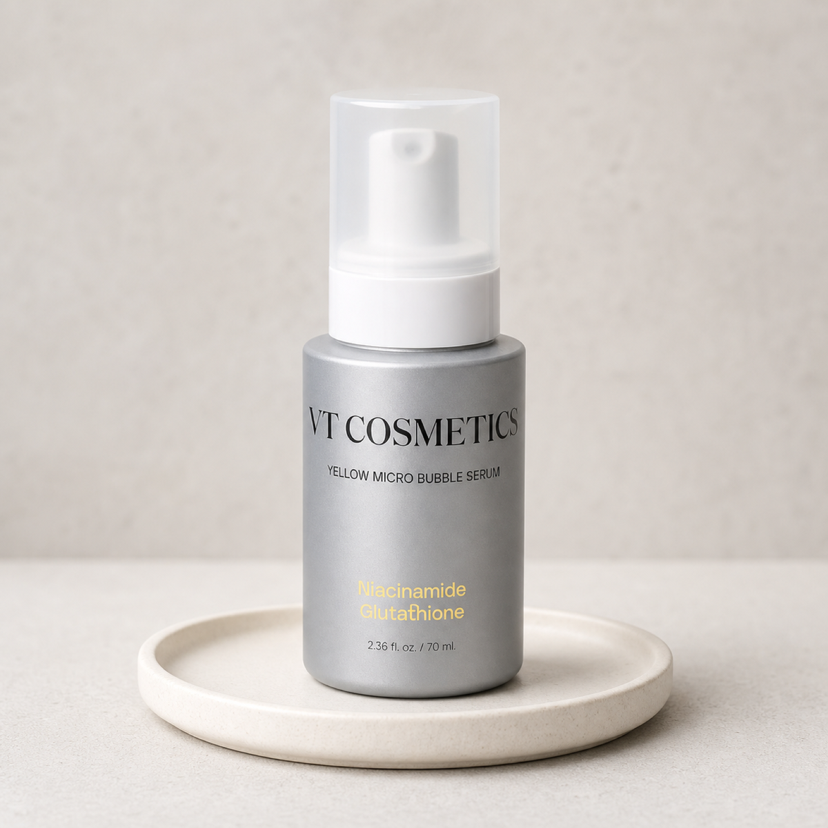 [VT Cosmetics] Niacinamide Glutathione Yellow Micro Bubble Serum 70ml - Routine still life PDP image