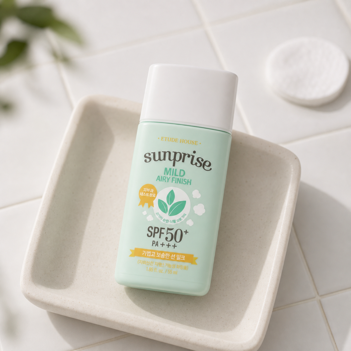 [EtudeHouse] Sunprise Mild Airy Finish Sun Milk SPF50+ / PA+++ 55ml - Routine still life PDP image