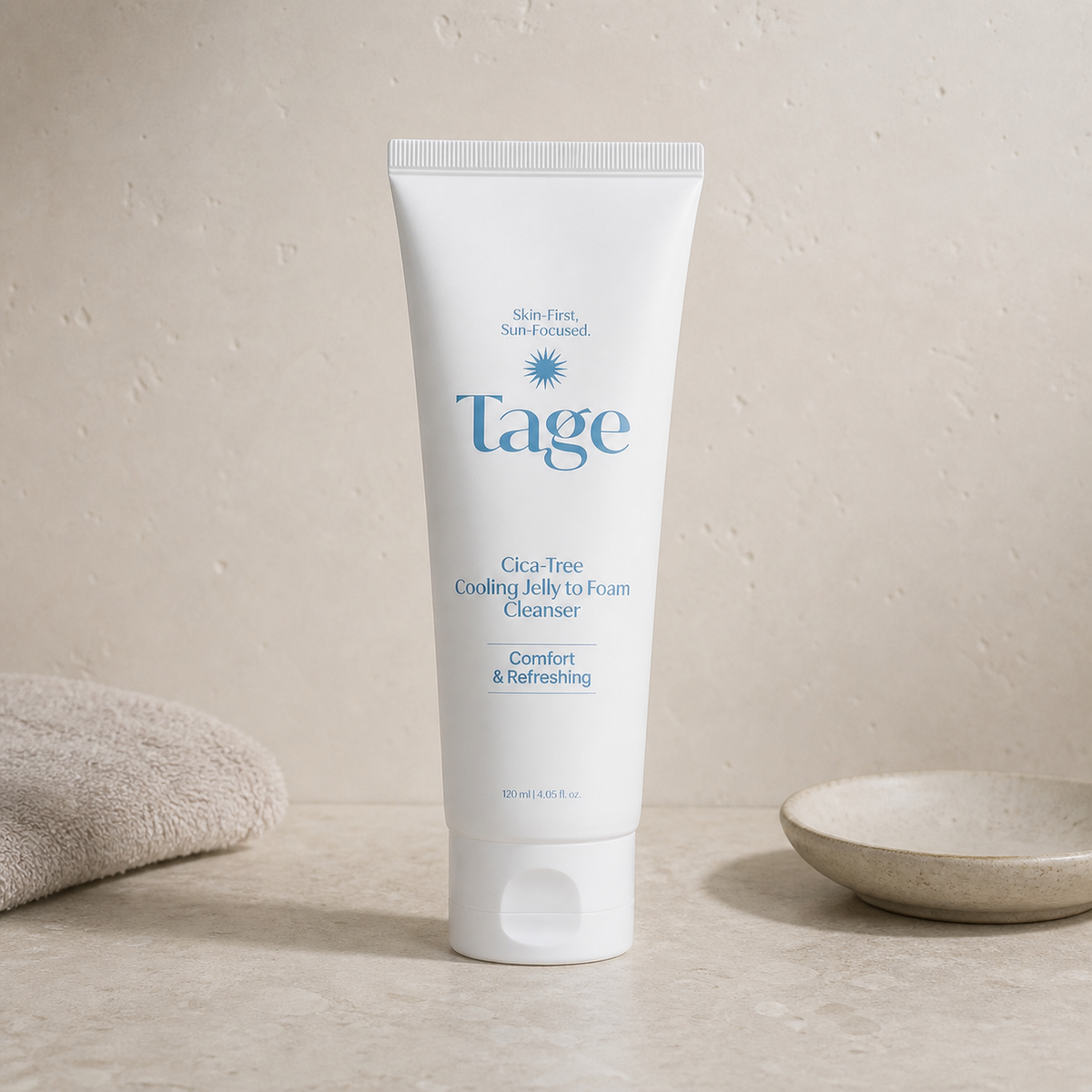 [Tage] Cica-Tree Cooling Jelly to Foam Cleanser 120ml - Routine still life PDP image