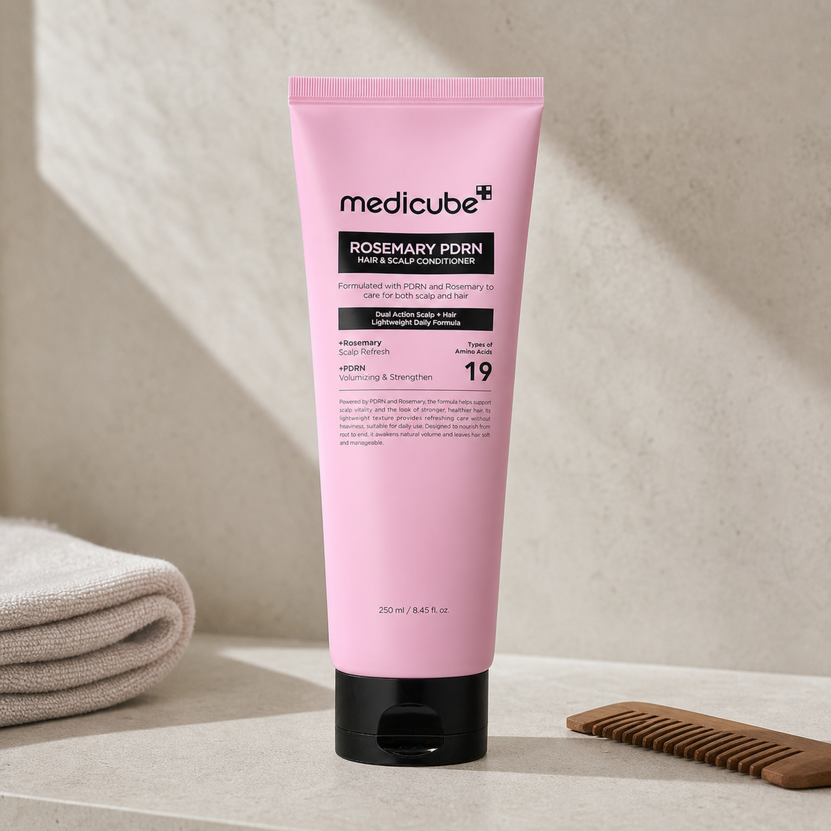 [Medicube] Rosemary PDRN Hair & Scalp Conditioner 250ml - Routine still life PDP image