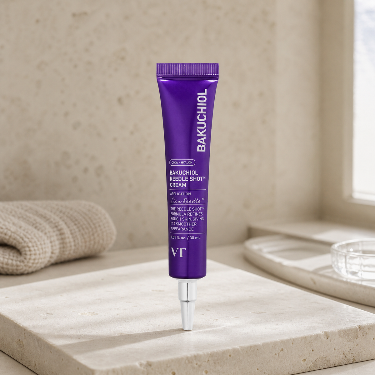 [VT Cosmetics] Bakuchiol Reedle Shot Cream 30ml - Routine still life PDP image