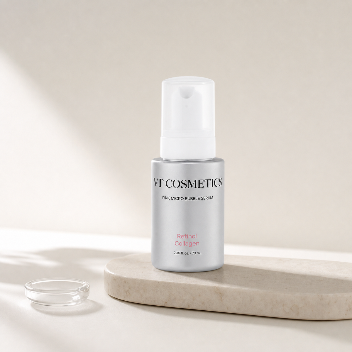 [VT Cosmetics] Retinol Collagen Pink Micro Bubble Serum 70ml - Routine still life PDP image