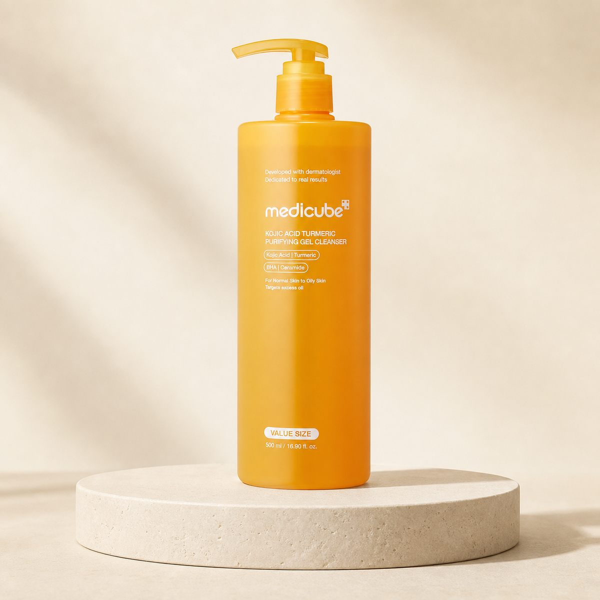 [Medicube] Kojic Acid Turmeric Gel to Foam Cleanser 500ml - Routine still life PDP image