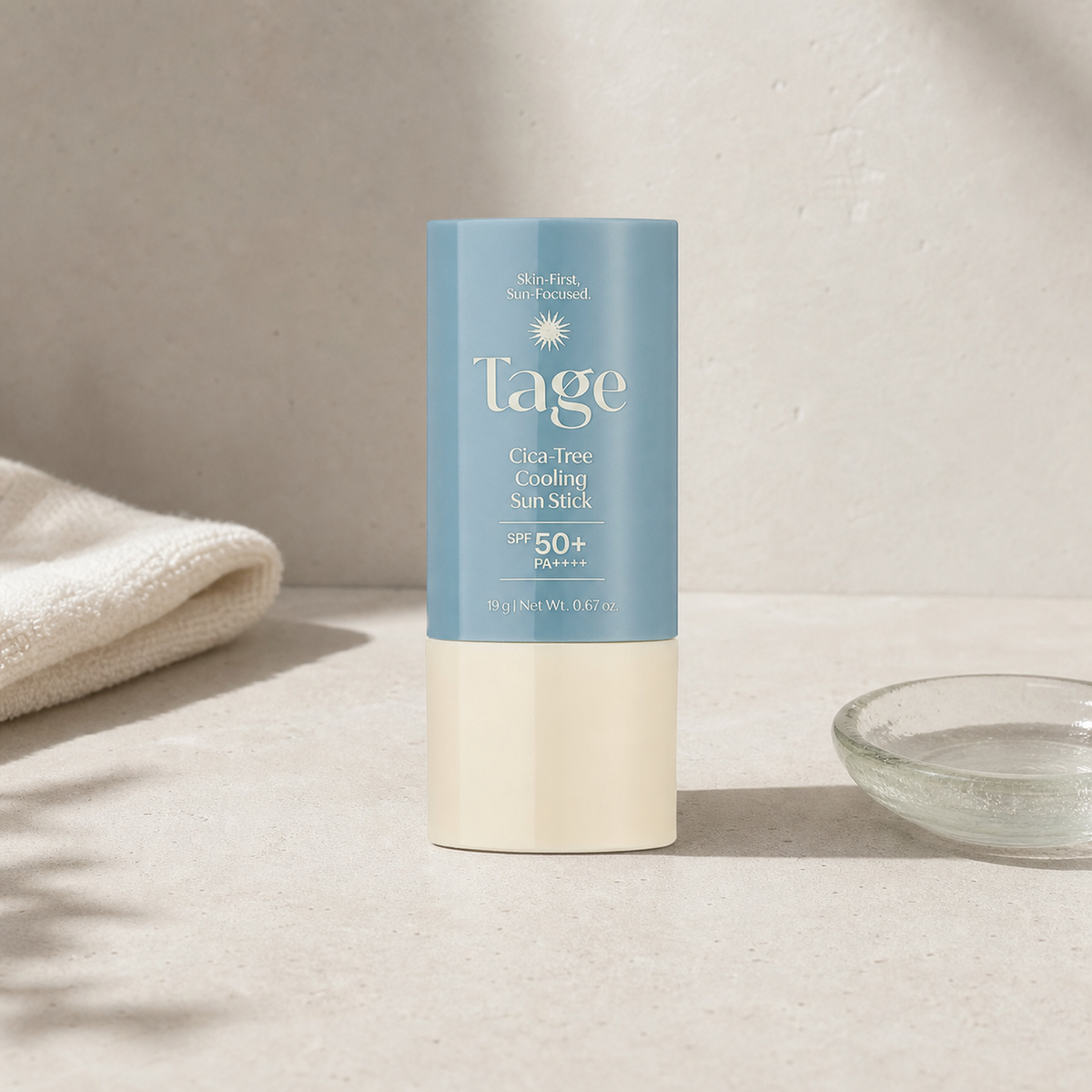 [Tage] Cica-Tree Cooling Sun Stick 19g - Routine still life PDP image