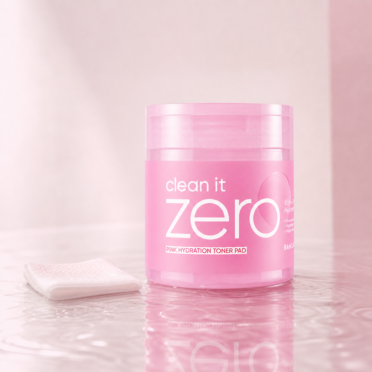 [Banilaco] Clean it Zero Pink Hydration Toner Pads 70ea - Routine still life PDP image