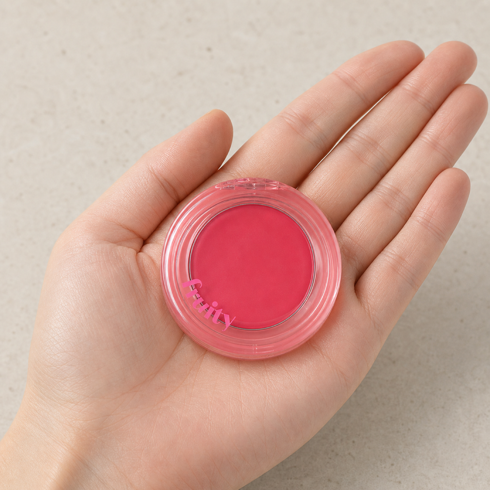 [Etudehouse]Fruity Lip & Cheek Blur Balm 2.3g - Plump Raspberry - Hand scale moment PDP image