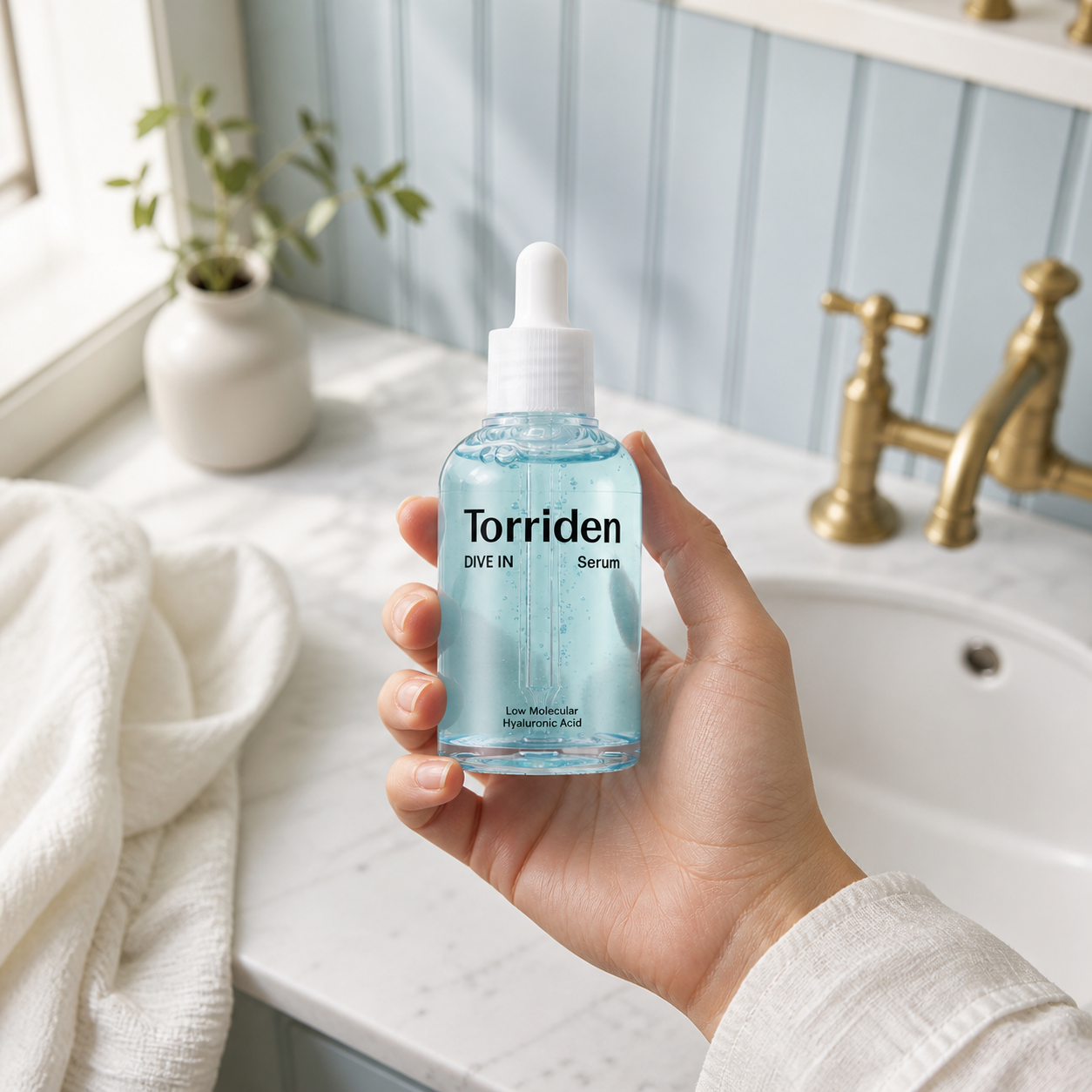 [Torriden] DIVE IN Low Molecular Hyaluronic Acid Serum 50ml — strict-quality-v1 — 04-hand-scale-moment
