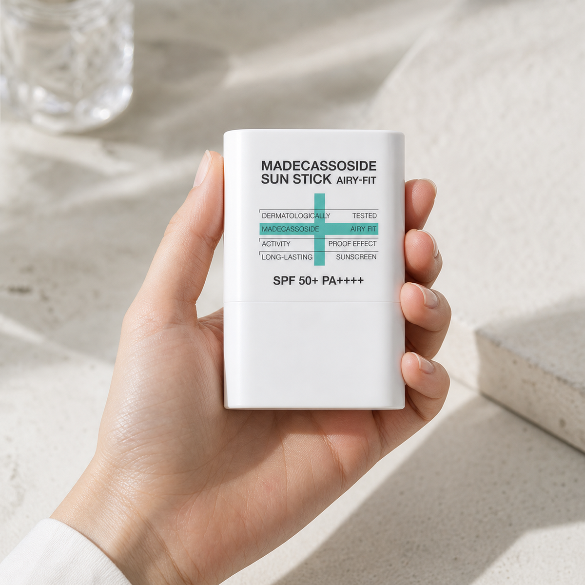 [Mediheal]  Madecassoside Sun Stick Airy Fit 10g - Hand scale moment PDP image