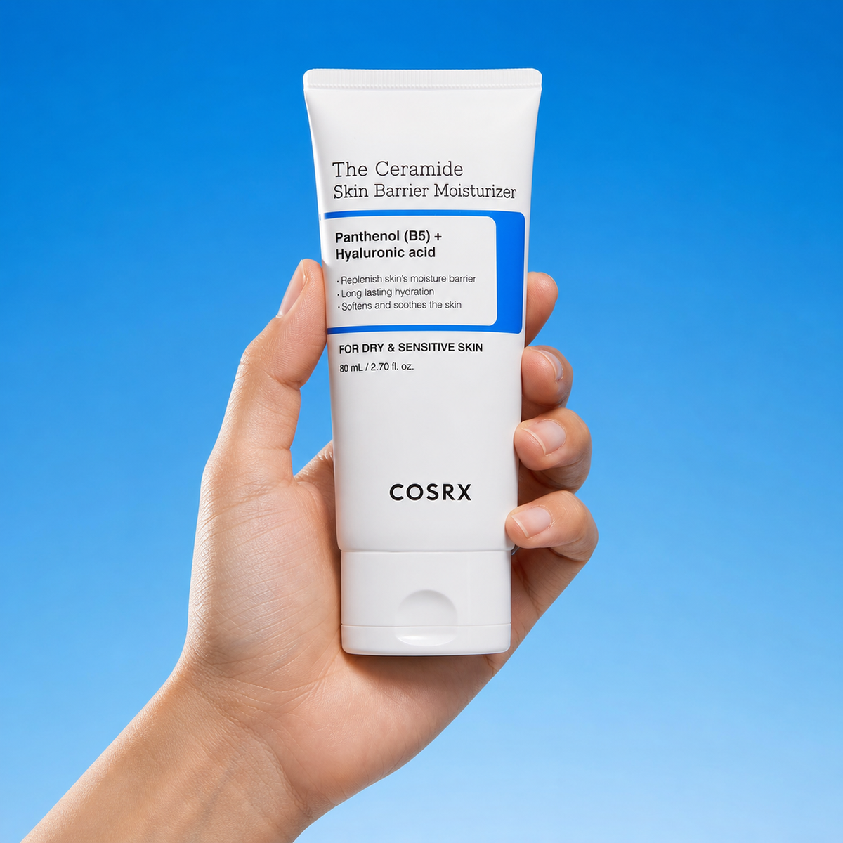 [Cosrx] The Ceramide Skin Barrier Moisturizer 80ml - Hand scale moment PDP image