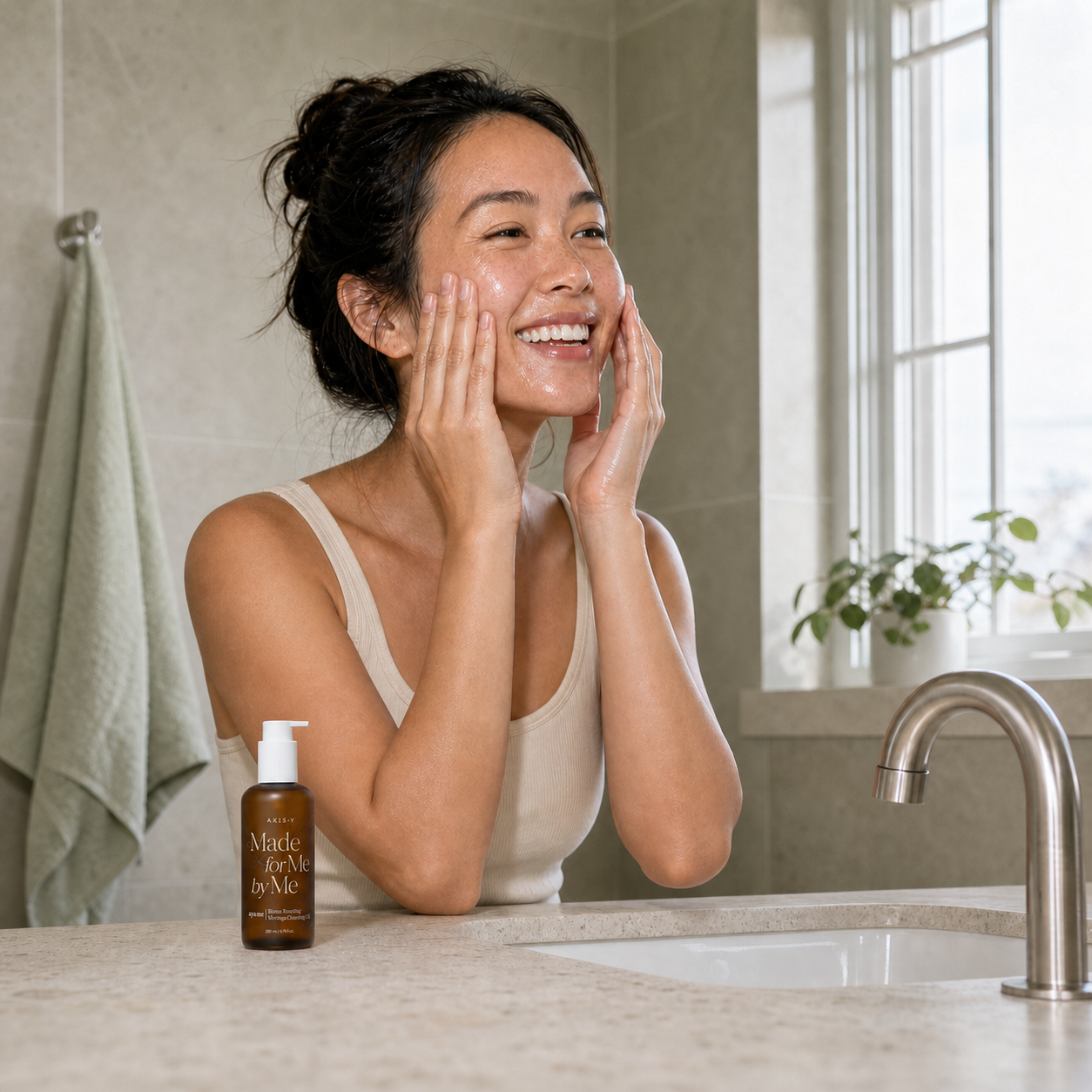 [AXIS-Y] Biome Resetting Moringa Cleansing Oil 200ml — strict-quality-v1 — 04-sage-bathroom-cleansing-action
