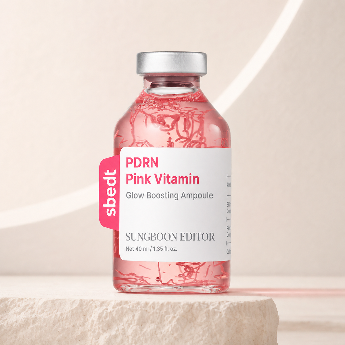 [SUNGBOON EDITOR] PDRN Pink Vitamin Glow Boosting Ampoule 40ml - Premium product display PDP image