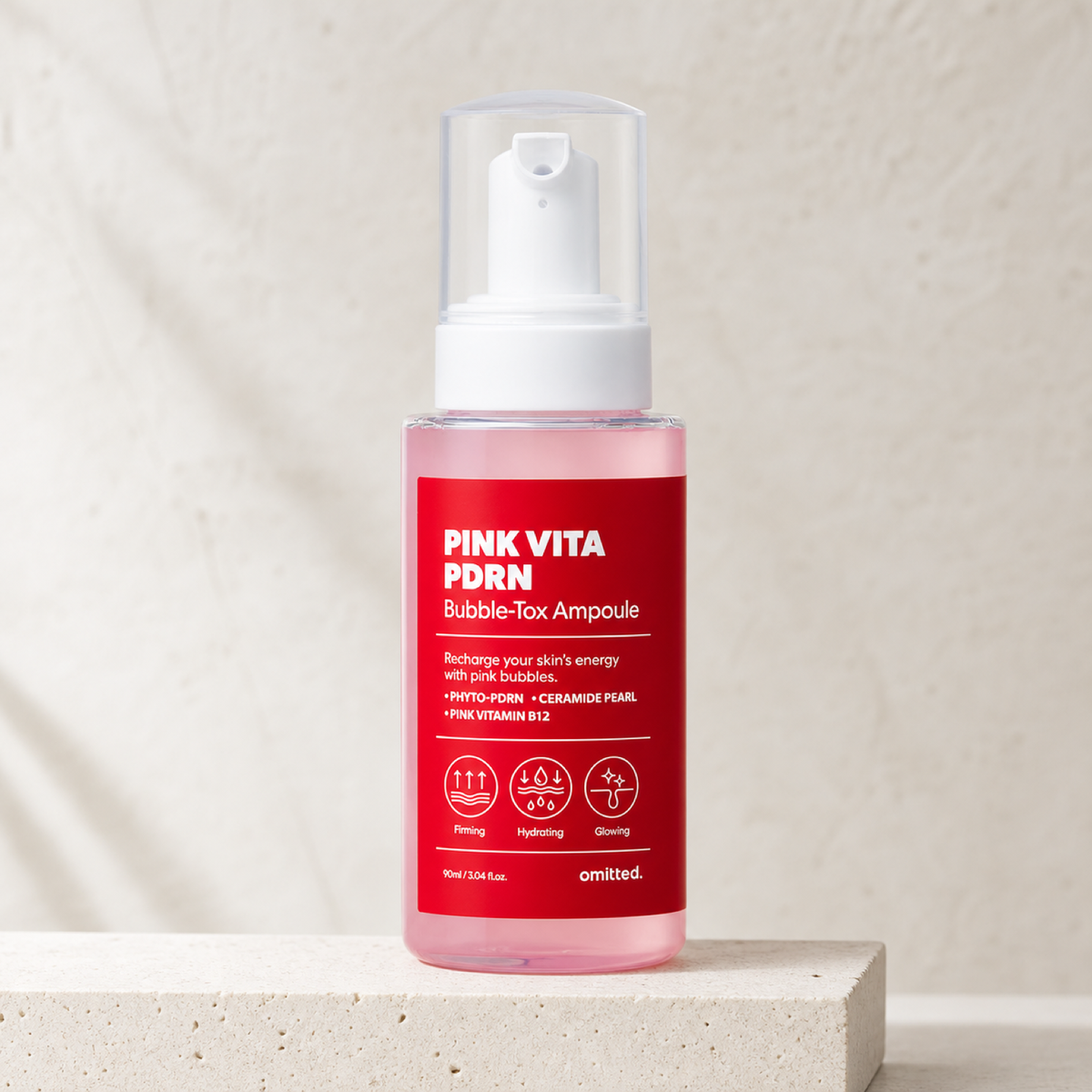 [Omitted] Pink Vita PDRN Bubble-Tox Ampoule 90ml - Premium product display PDP image