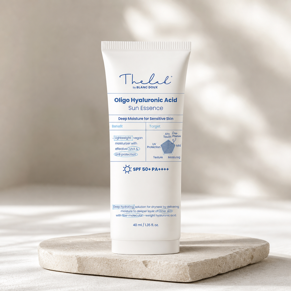 [THE LAB by BLANC DOUX] Oligo Hyaluronic Acid Sun Essence 40ml - Premium product display PDP image