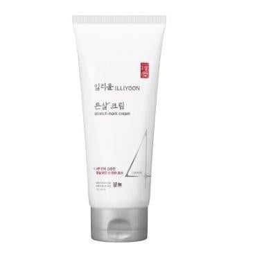 illiyoon Stretch Mark Cream 200ml — white pump bottle with gold label on light surface
