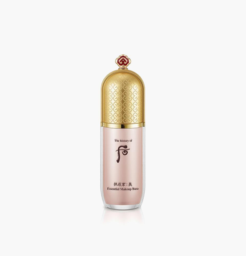 TheHistoryOfWhoo Gongjinhyang Mi Essential Makeup Base 40ml — gold compact bottle with pump dispenser