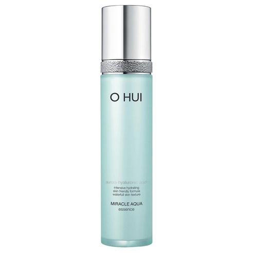 OHui Aqua Essence 45ml — light blue glass bottle with minimalist label, front view
