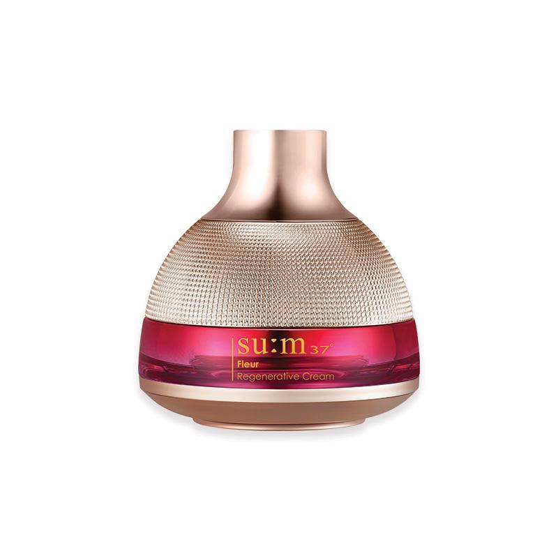 Su:m37 Fleur Regenerative Cream 50ml — white jar with rose gold lid and floral branding