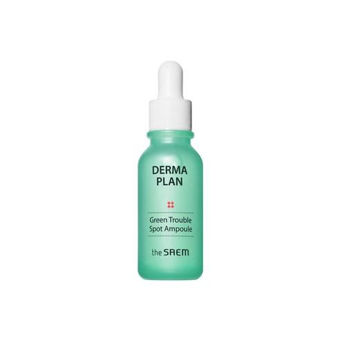 theSAEM Derma Plan Green Trouble Spot Ampoule 20ml — small dropper bottle on white background