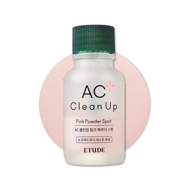 EtudeHouse AC Clean Up Pink Powder Spot 15ml — pink bottle with silicone tip