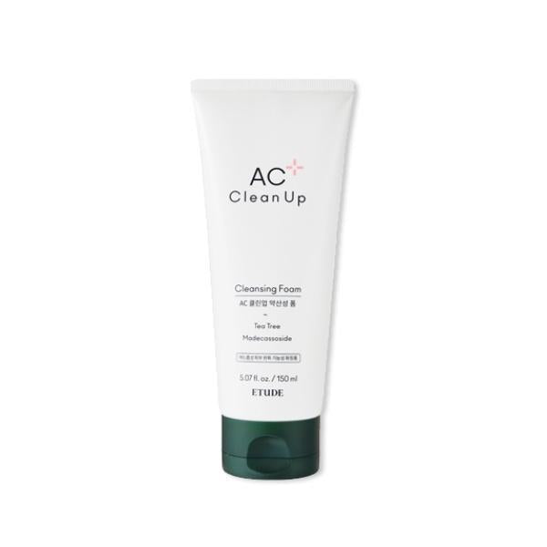 EtudeHouse AC Clean Up Cleansing Foam 150ml — blue and white tube