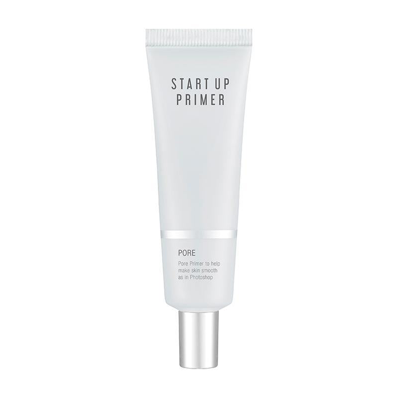 Apieu Start Up Pore Primer 30ml — small tube with lavender label and smooth skin visual