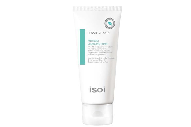 ISOI Sensitive Skin Anti-Dust Cleansing Foam 100ml — front of pump bottle on clean background